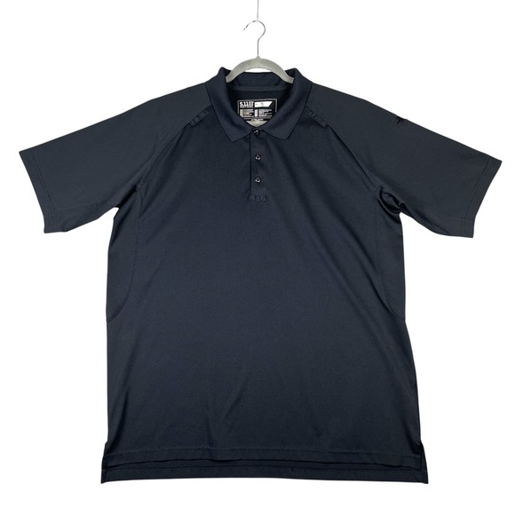 5.11 Tactical Other - 511 TACTILE Men Polo Shirt Size XL Tall Black Ribbed Collar Short Sleeve Buttons